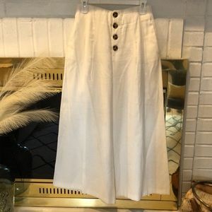 Zara White wide leg cullottes